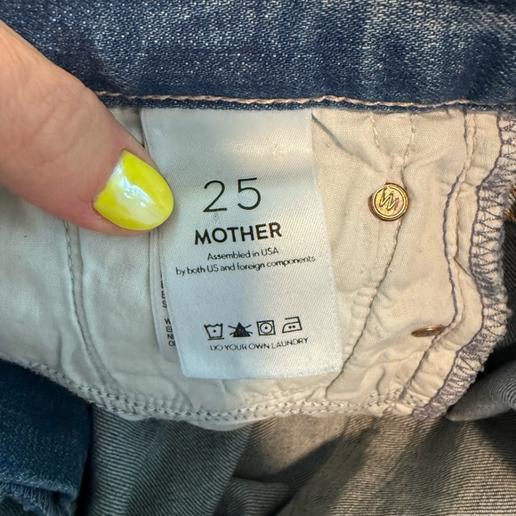 MOTHER The Brother Getting Rowdy Distressed Jeans Denim Stained Button Fly sz 25 - Picture 6 of 7